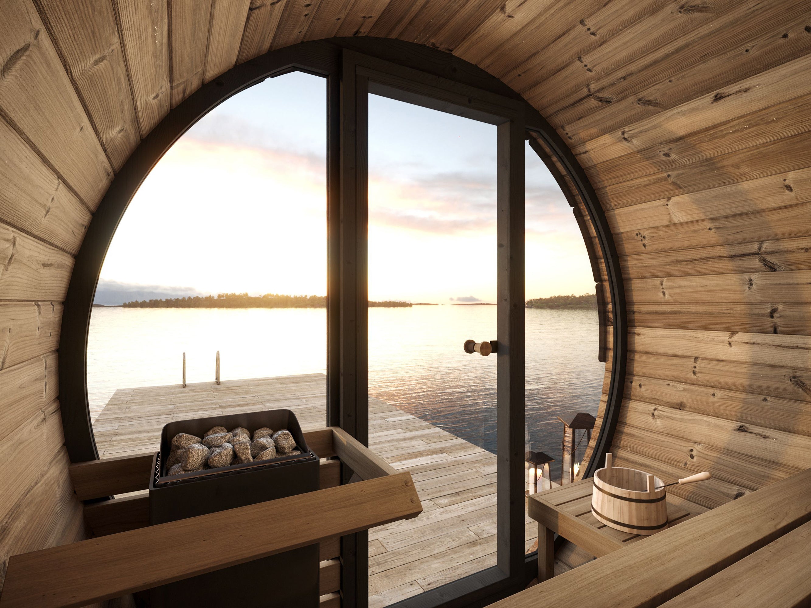 SaunaLife Ergo Elegance Barrel Sauna Kit (up to 4 Person)